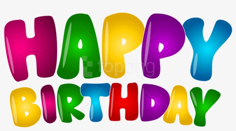 Download Happy Birthday Colorful Text Png Png Images - Happy Birthday Balloon Png, transparent png download