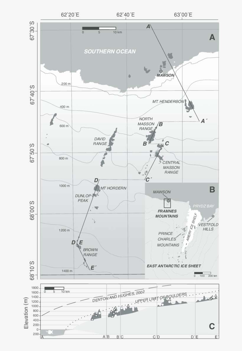 Sample Sites In Framnes Mountains, Mac - Map, transparent png download