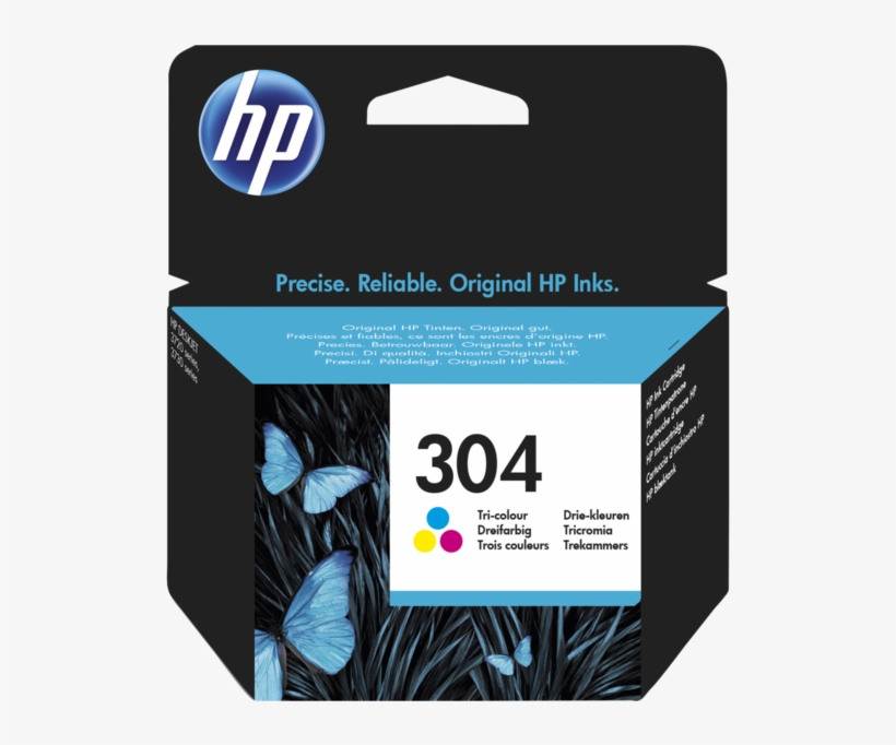 Hp 304 Tri-colour Original Ink Cartridge - N9k05ae, transparent png download
