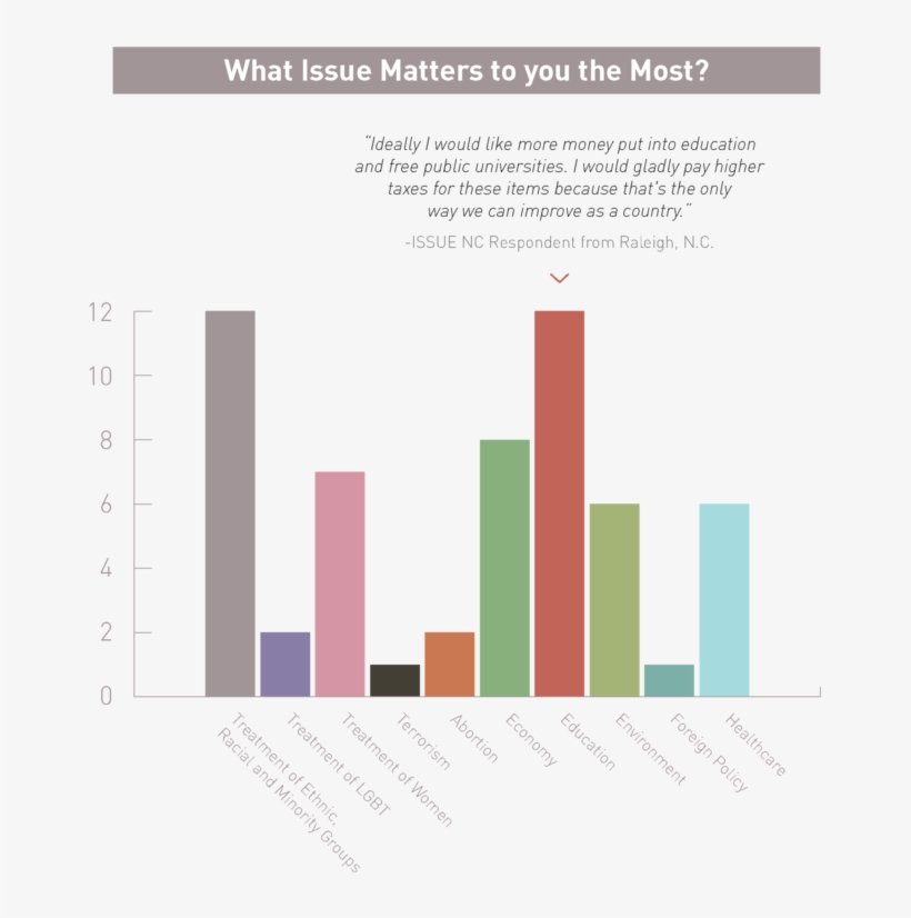 The Most Selected Issues Were Treatment Of Racial, - Diagram, transparent png download