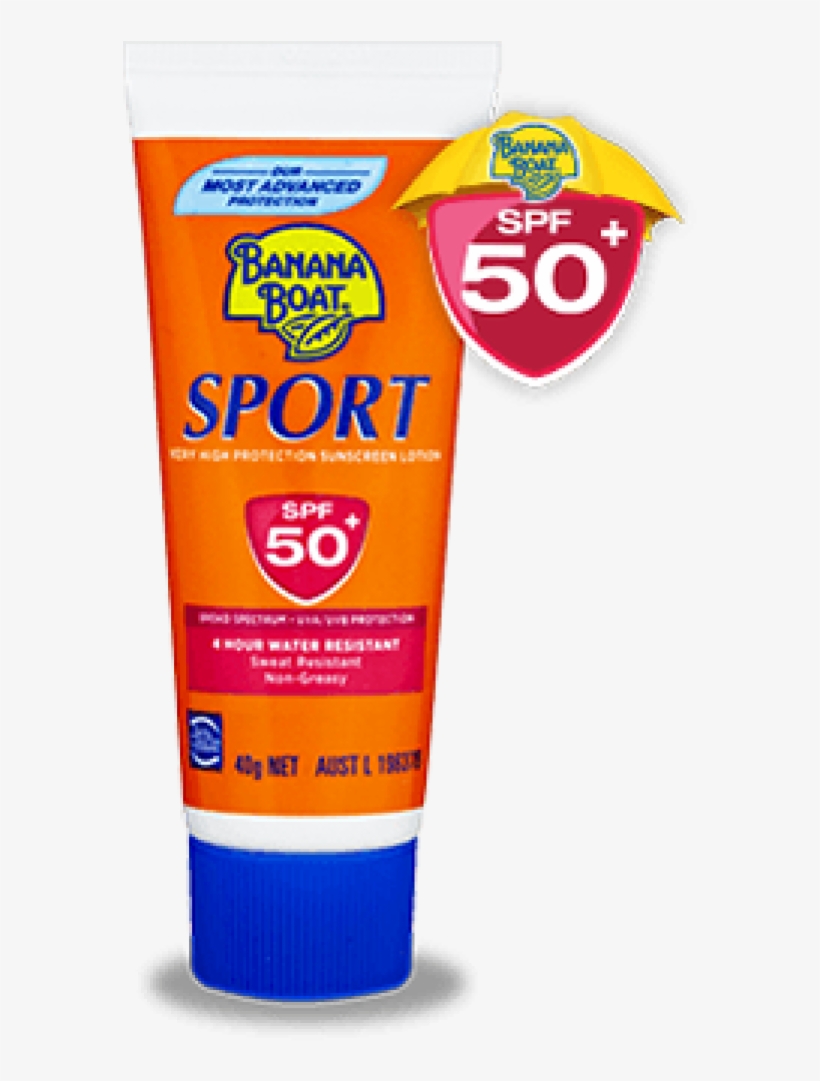 Banana Boat Sport Spf 50 Sunscreen 40g - Banana Boat Sport Spf 50 Tube, transparent png download