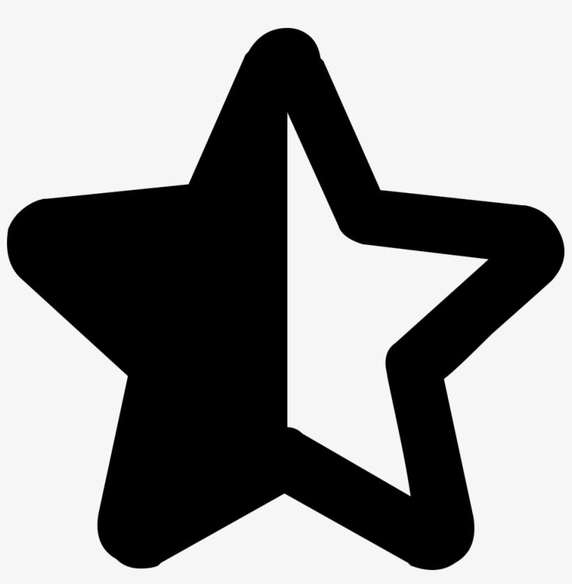Star Half Outline - Wikimedia Commons, transparent png download