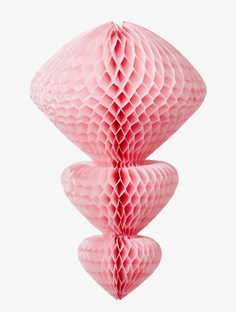 Pink Honeycomb Hanging Paper Decoration Rice Dk - Paper, transparent png download