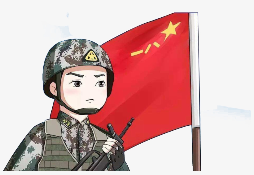 Cartoon Soldier Drawing Illustration - Soldados Con Bandera Dibujos, transparent png download