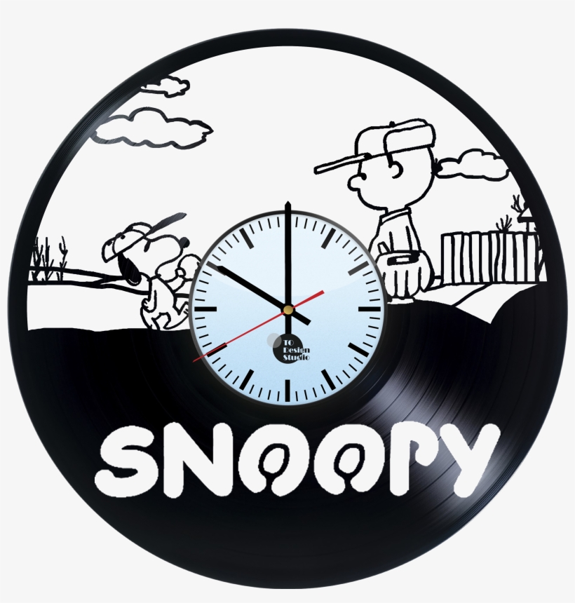 Snoopy Comics Handmade Vinyl Record Wall Clock Fan - Snoopy Vinyl Clock Design, transparent png download