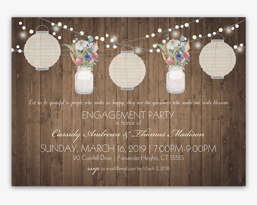Rustic Engagement Party Invitations, transparent png download