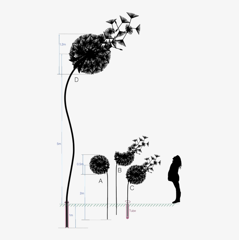 Dandelion Wire Sculpture Dimensions Love These From - Dandelions Steel, transparent png download