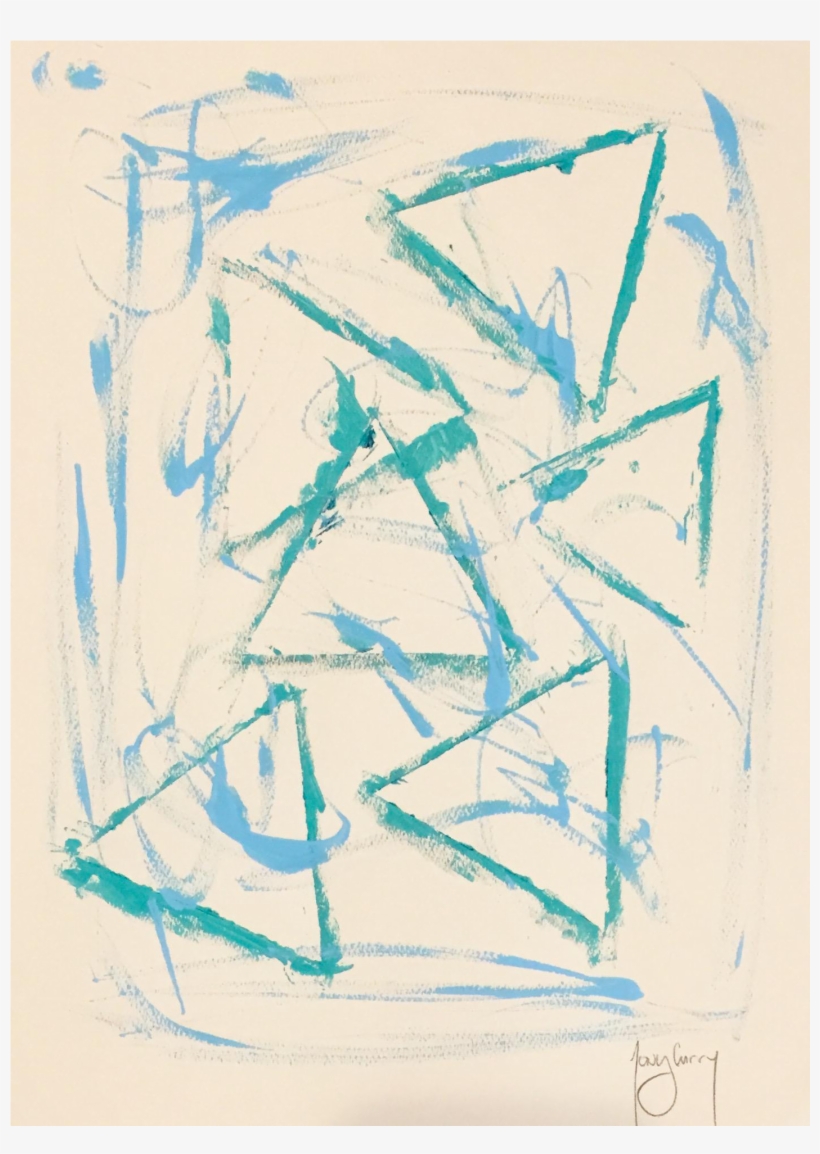 Clip Royalty Free Tri Geometric Painting On Paper By - Sketch, transparent png download