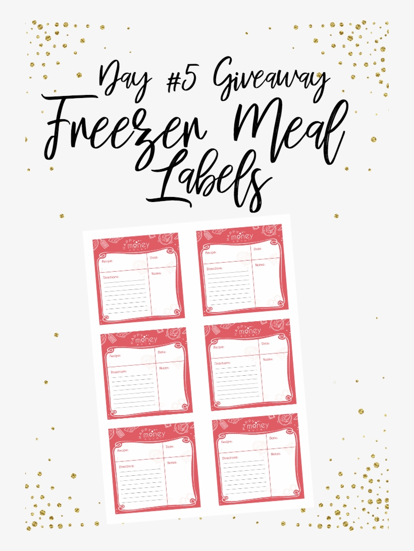 Download Printable Freezer Meal Labels - Meal | Transparent PNG ...