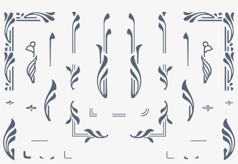 Create Elegant "art Nouveau" Borders By Assembling - Art Neveau Border, transparent png download