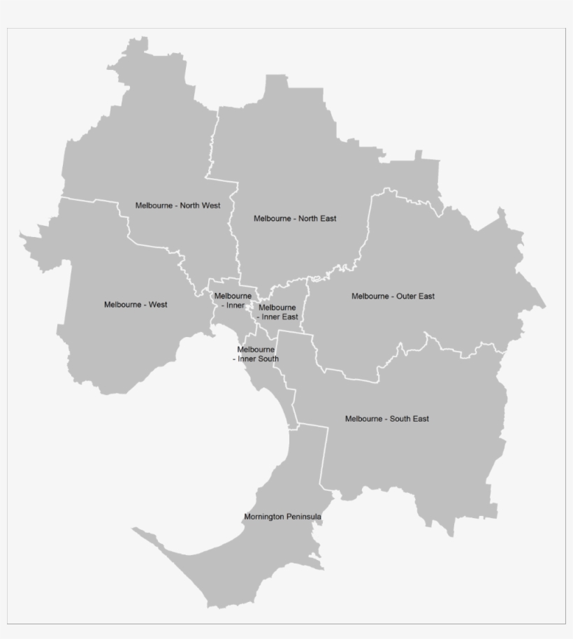 Melbourne North South East West Map Letterbox Distribution Services In Melbourne - Hobsons Bay Map Png Image |  Transparent Png Free Download On Seekpng