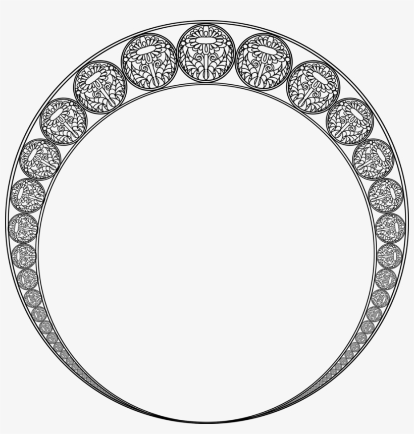 239 Nouveau Corners 01 By Tigers-stock On Clipart Library - Art Nouveau Border Circle, transparent png download