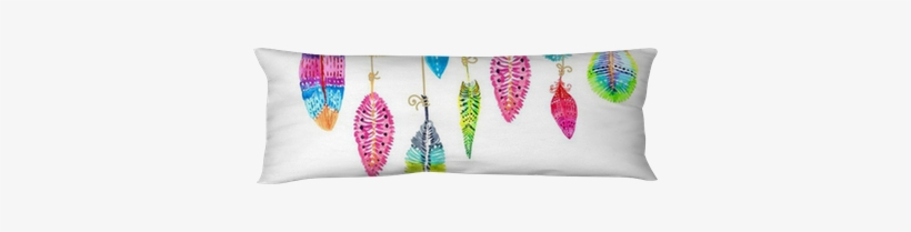 Hand Drawn Colorful Watercolor Feathers Background - Feathers Bathing Suit, transparent png download