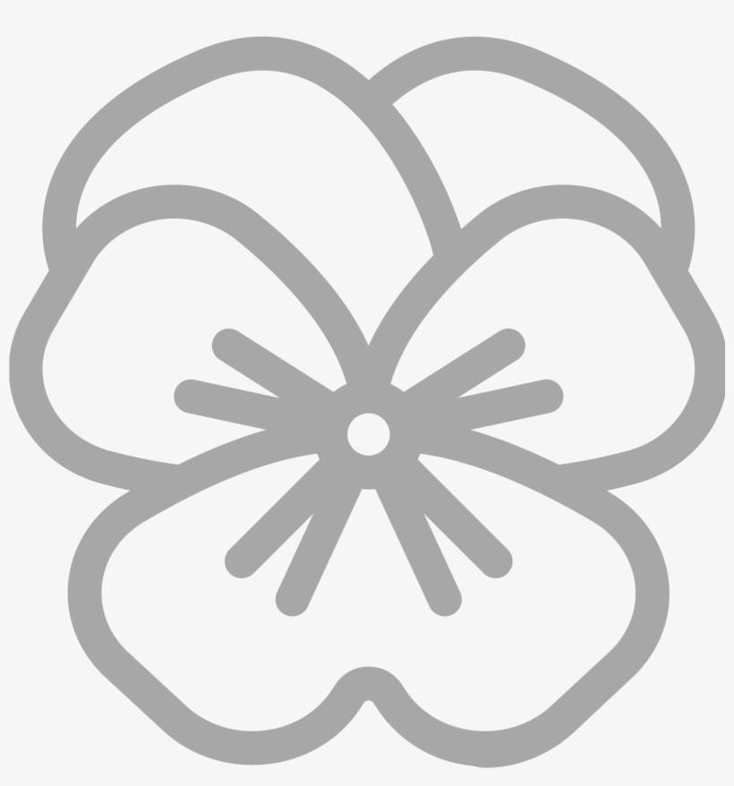 Florais - Black And White Pansy Clip Art, transparent png download