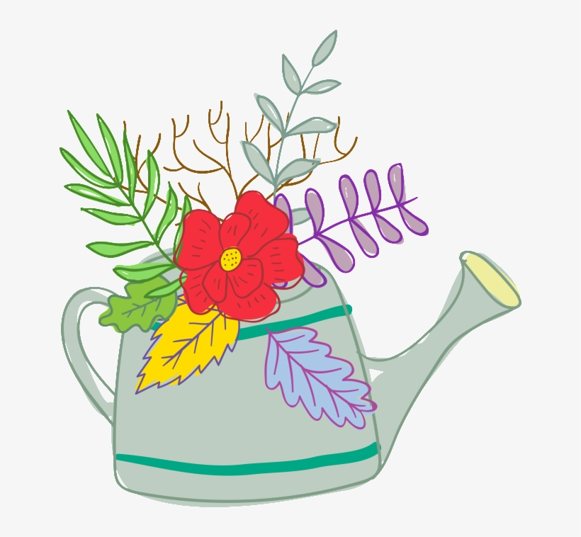 Kettle With Floral Transparent Decorative - Illustration, transparent png download
