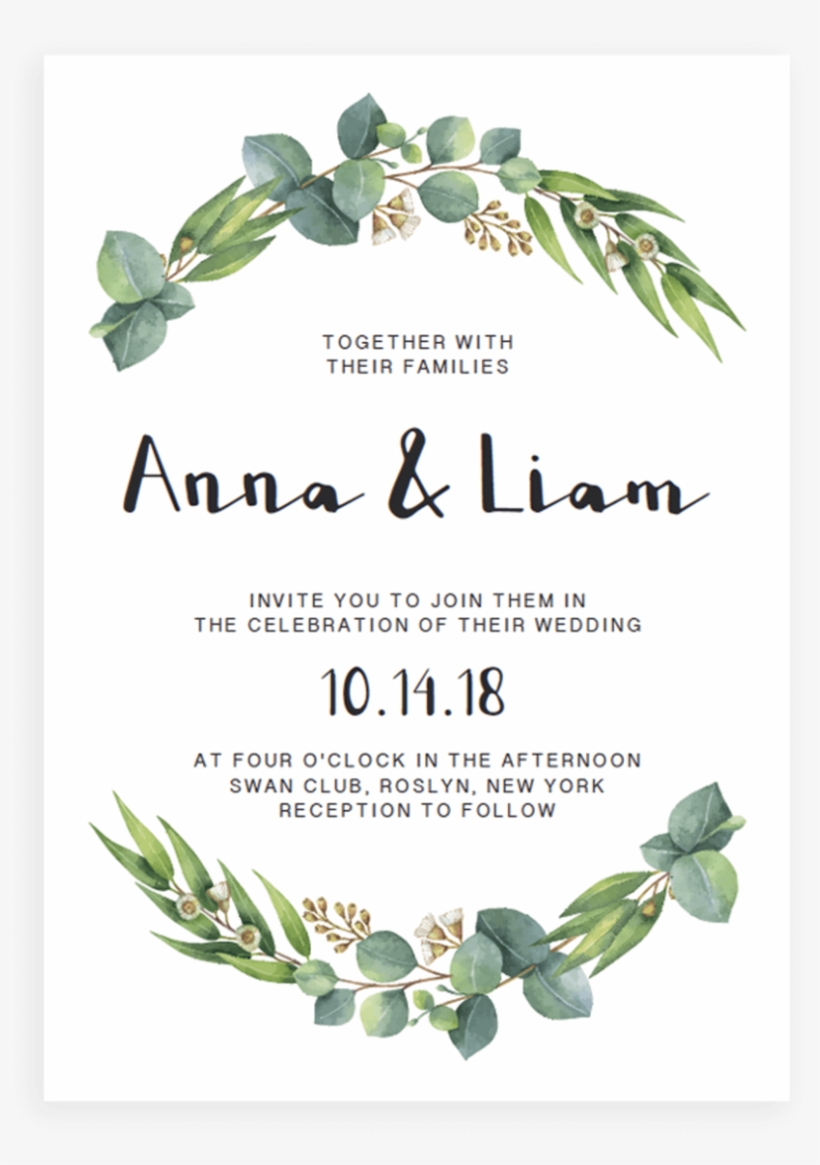 Wedding Invitations Eucalyptus, transparent png download