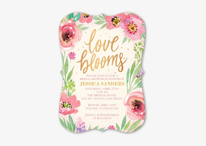 Bridal Shower Invitation - Watercolor Bridal Shower Invitation, transparent png download