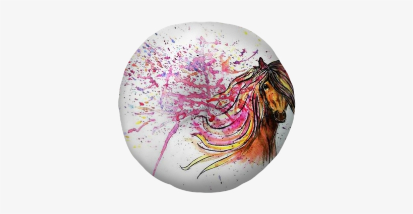 Abstract Vector Watercolor Splashes Horse Drawn Manually - Watercolor Painting, transparent png download