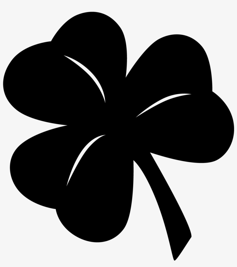 Black Clipart Clover - Shamrock Black And White, transparent png download