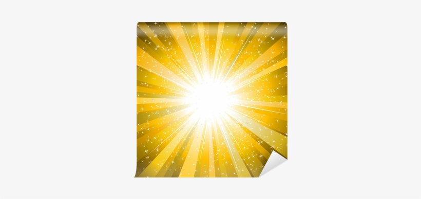 Rays From The Sun Making A Yellow Sunburst With Stars - Sun, transparent png download