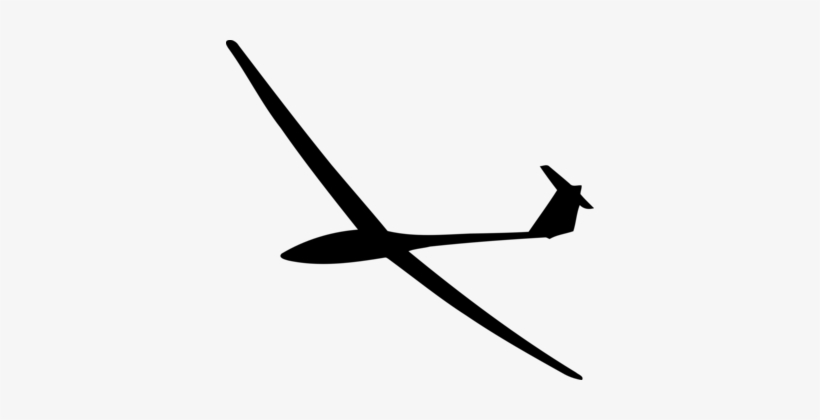 Airplane Glider Aircraft Silhouette Gliding - Glider Silhouette, transparent png download