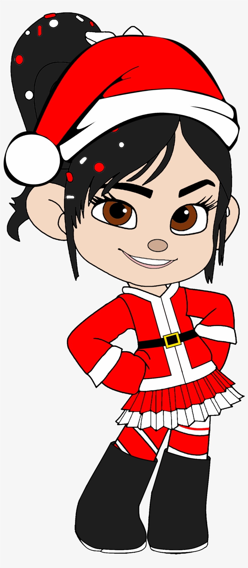 Vanellope As Mrs Claus With Santa Hat - Vanellope Von Schweetz Front, transparent png download