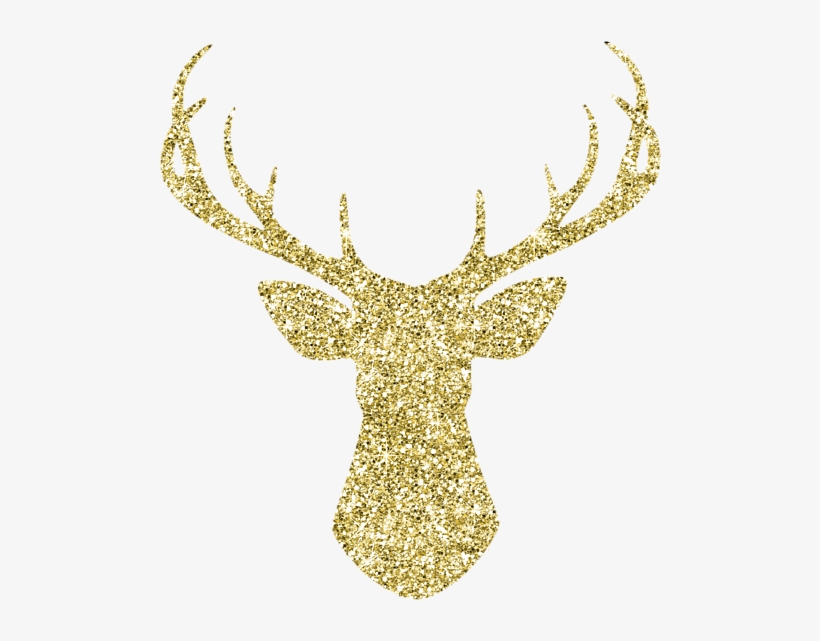 Gold Glitter Png Transparent Download - Glitter Deer Head Png, transparent png download