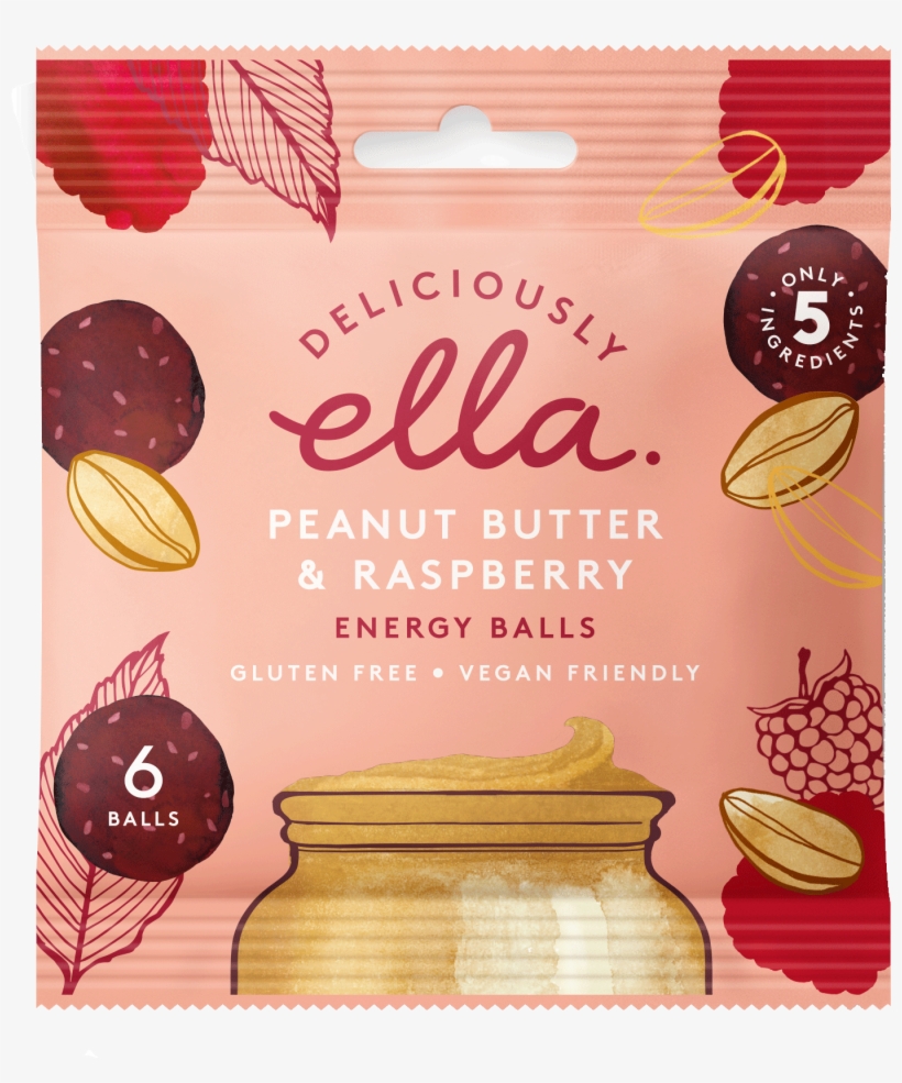 Deliciously Ella Peanut Butter & Raspberry Energy Balls - Food, transparent png download