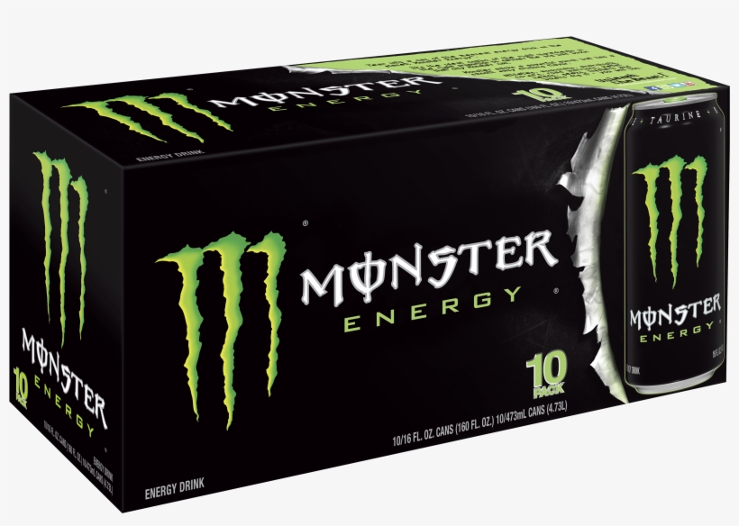 Monster Original Energy Drink, 16 Fl Oz, 10 Ct - 10pack Monster Energy Drink, transparent png download