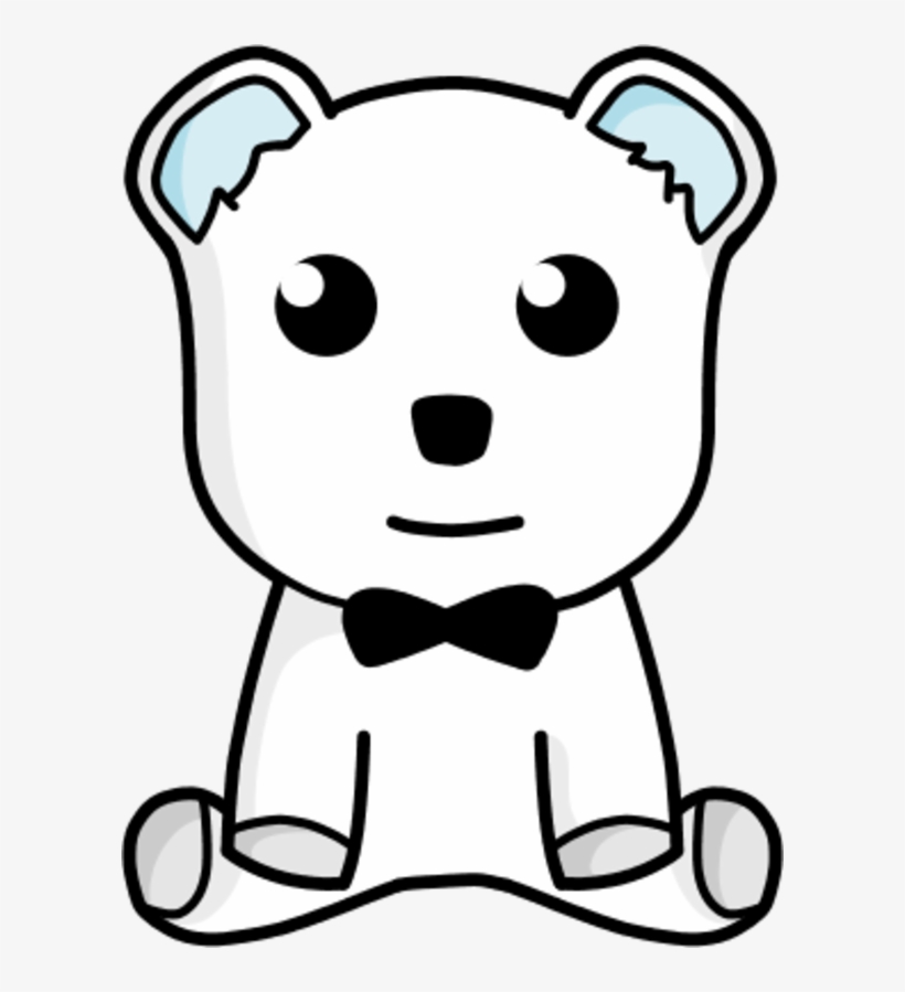 Teddy Bear Sitting - Ursinho Preto E Branco Png, transparent png download