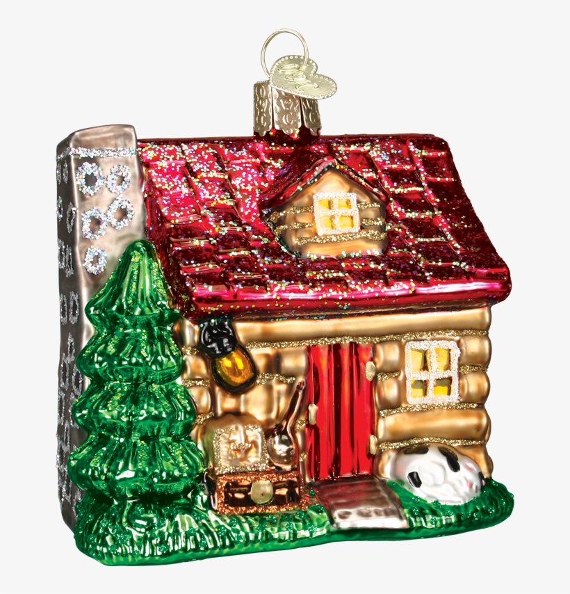 Log Cabin Glass Ornament - Christmas Ornament, transparent png download