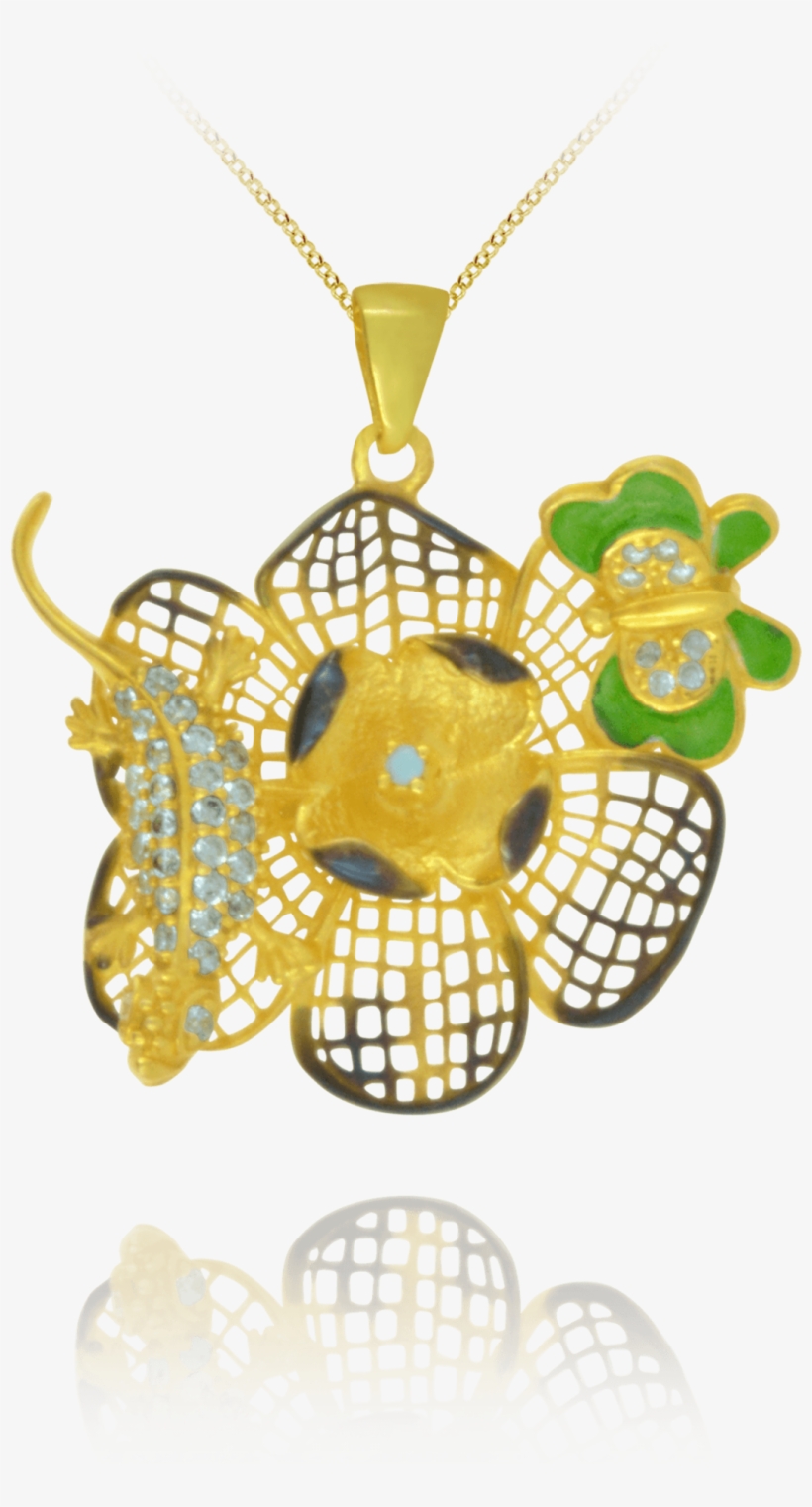 Golden Filigree Flower Pendant - Locket, transparent png download
