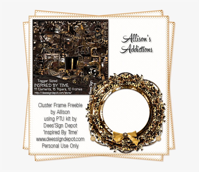 Inspired By Time With Ftu Cluster Frame And Verymany - Off White Cluster Winter Frames Png, transparent png download