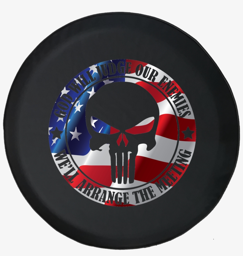 Punisher Skull Offroad Rv Camper Spare Tire Cover-35 - Circle, transparent png download