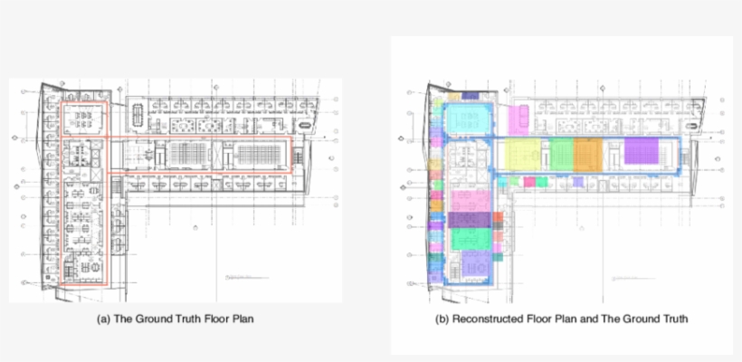 The Ground Truth And The Reconstructed Floor Plan - Floor Plan, transparent png download