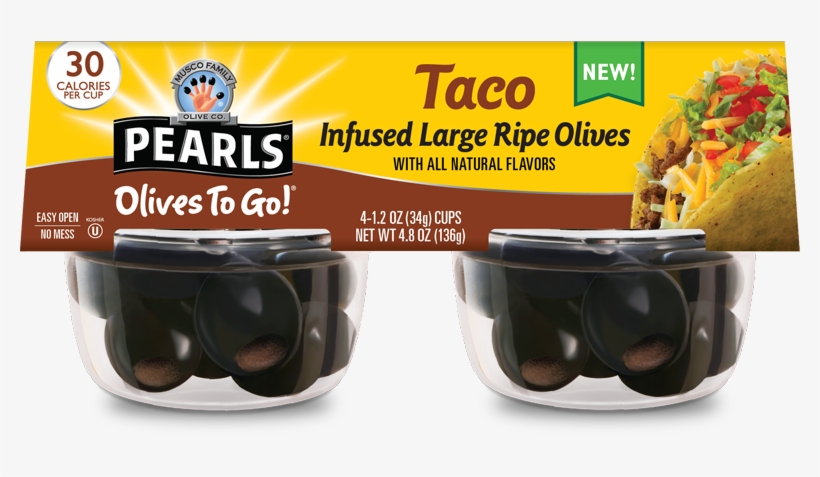 Pearls Olives To Go Infused Olives With Only 30 Calories - Pearls Olives To Go Taco, transparent png download