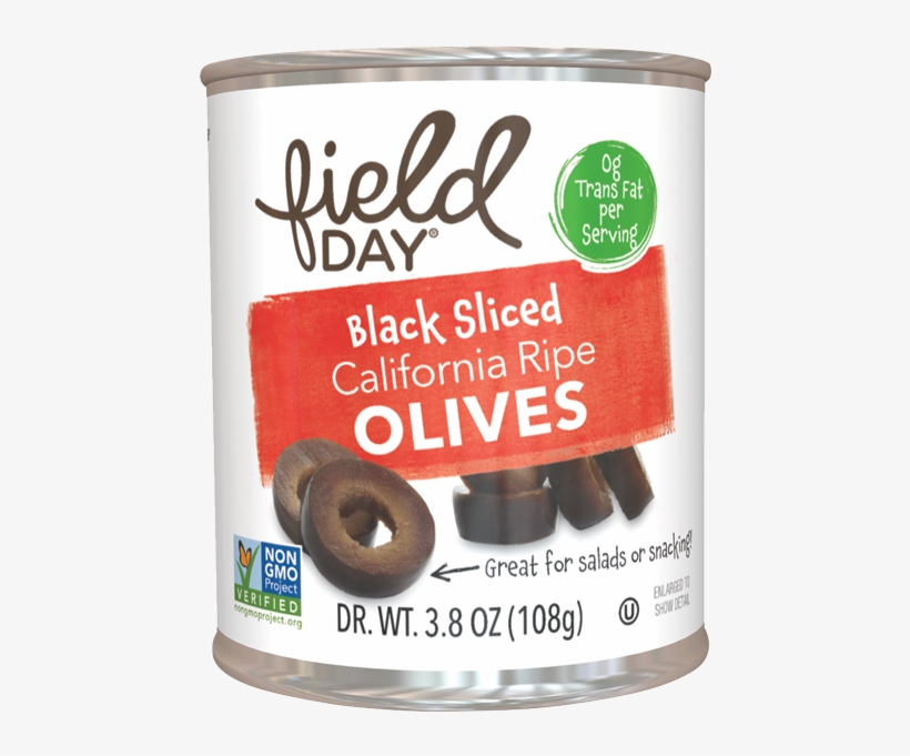 Field Day Black Sliced California Ripe Olives Can-3 - Cookies And Cream Organic, transparent png download