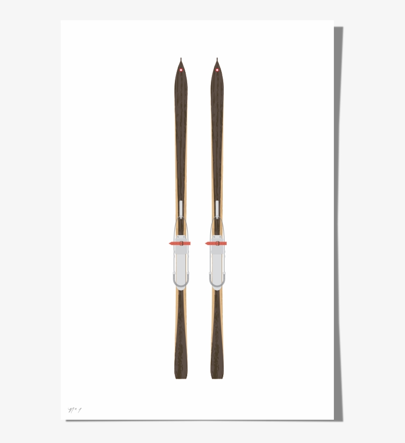 Vintage Skis I Art Print Roo Kee Roo - Ski, transparent png download