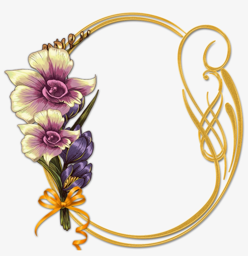 Bello Marco Con Flores Narcisos Para Fotos - Marcos Png, transparent png download