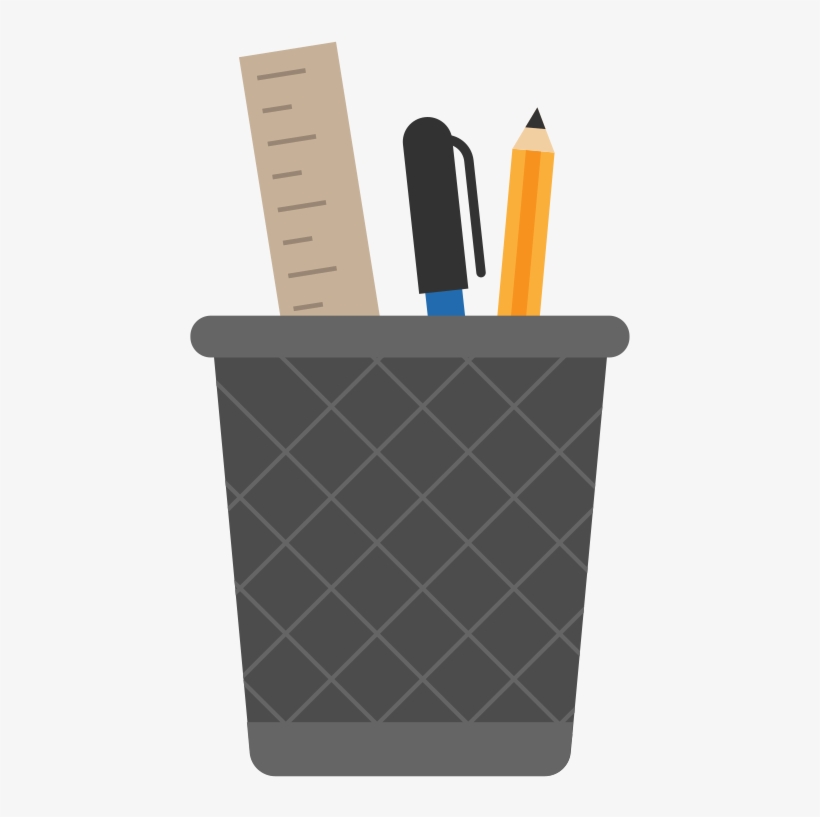 Pencil Holder Flat Icon Vector - Paper, transparent png download