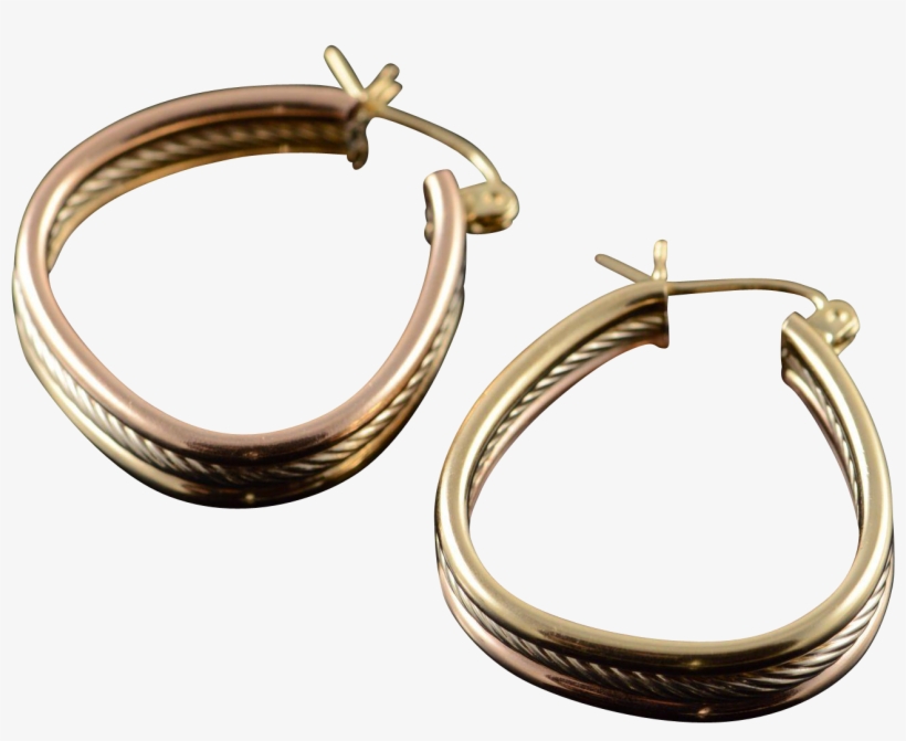 14k Rope Link Hollow Multi Tube Hoop Earrings Yellow - Earrings, transparent png download