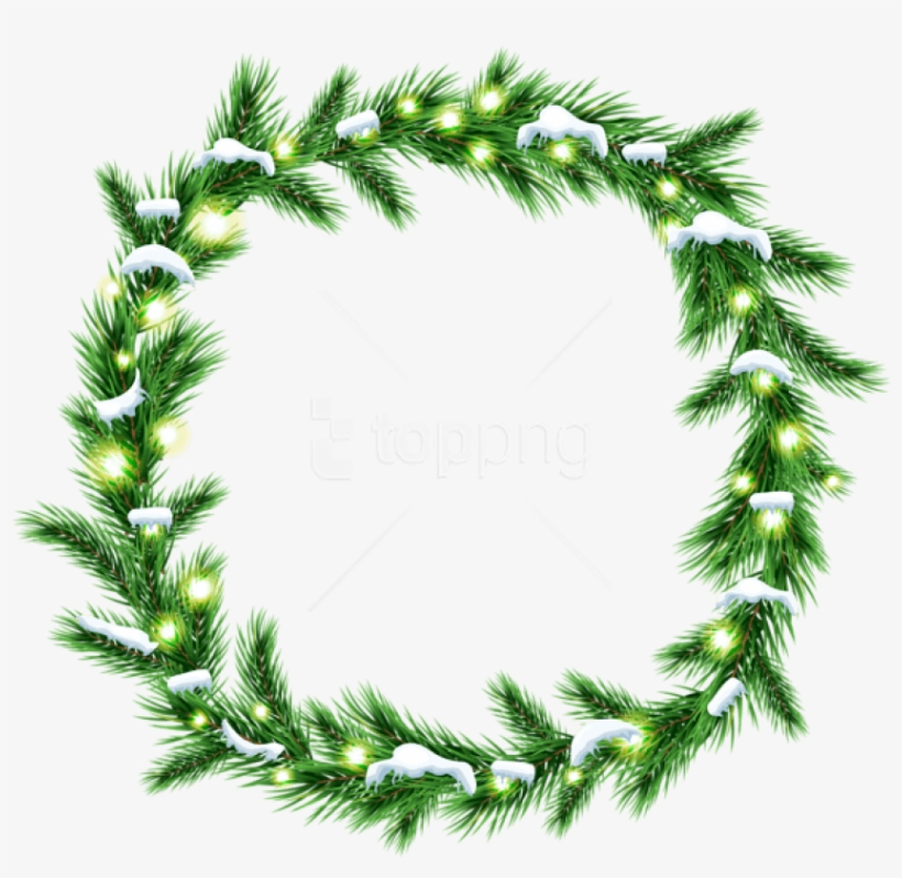 Christmas Snowy Wreath Png Png - Illustration, transparent png download