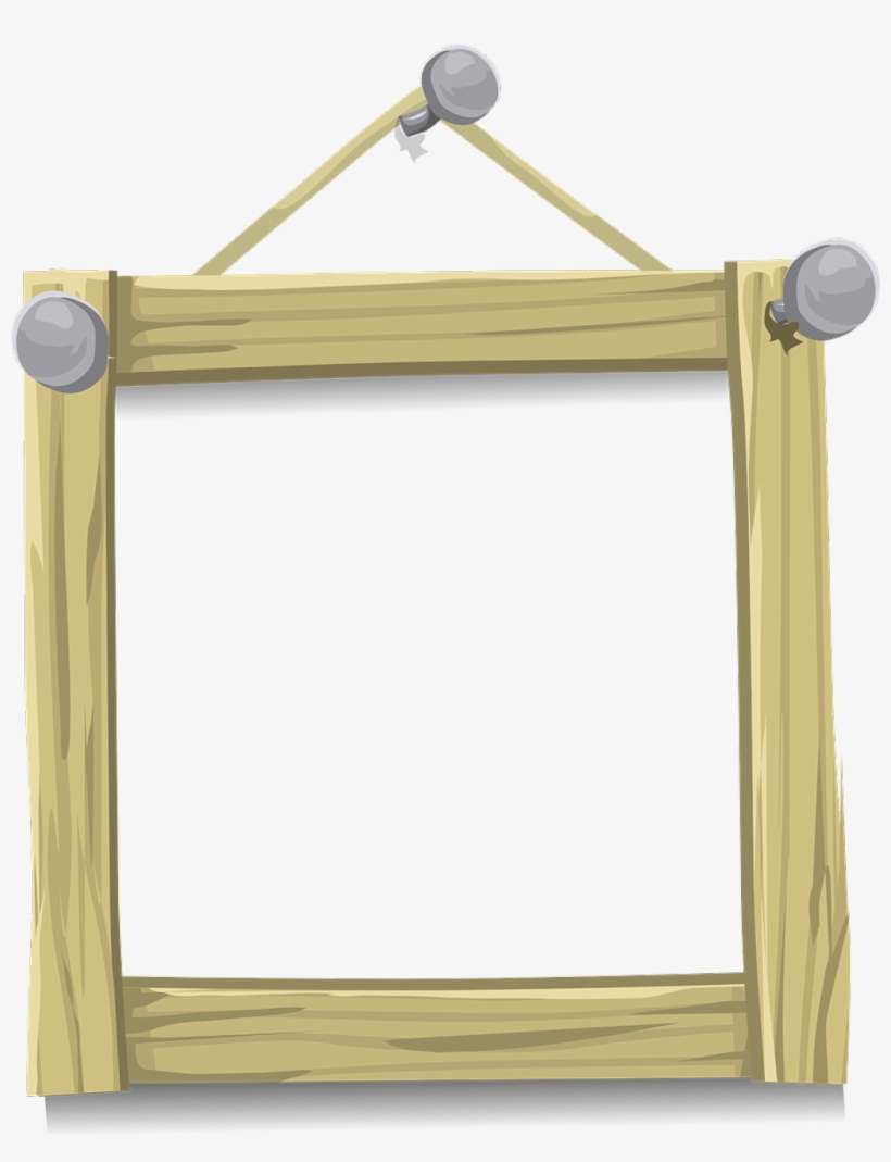 #frames #frame #wood #photo #hang #nail - Hanging Wood Picture Frame Png, transparent png download