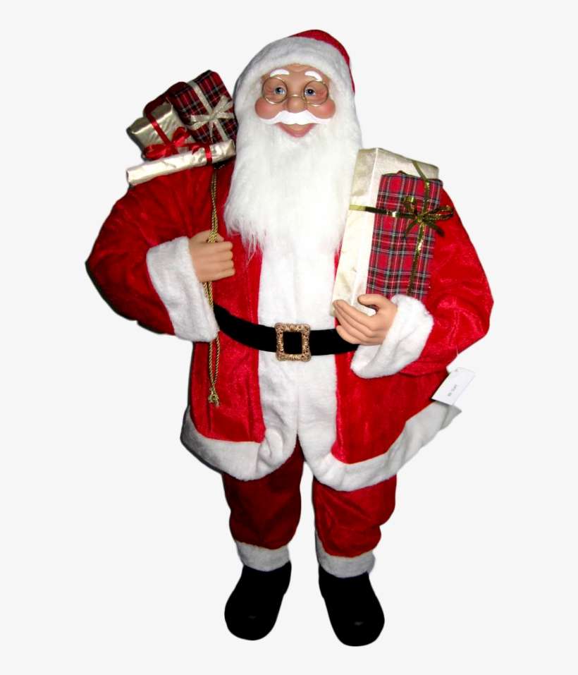 48" Traditional Decorative Santa With Gifts Cooney's - Santa Claus, transparent png download