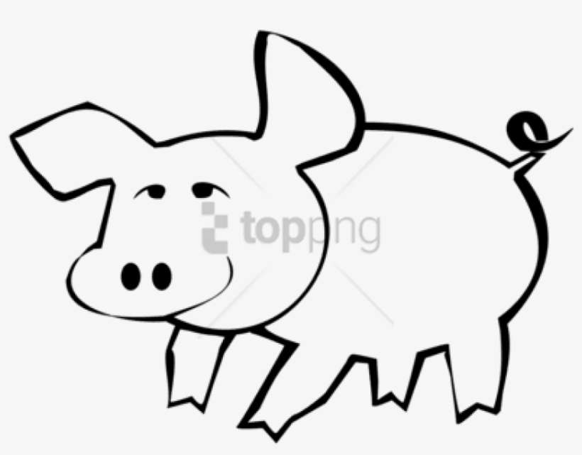 Free Png Outlines Of A Pig Png Image With Transparent - Pig Cartoon Color, transparent png download