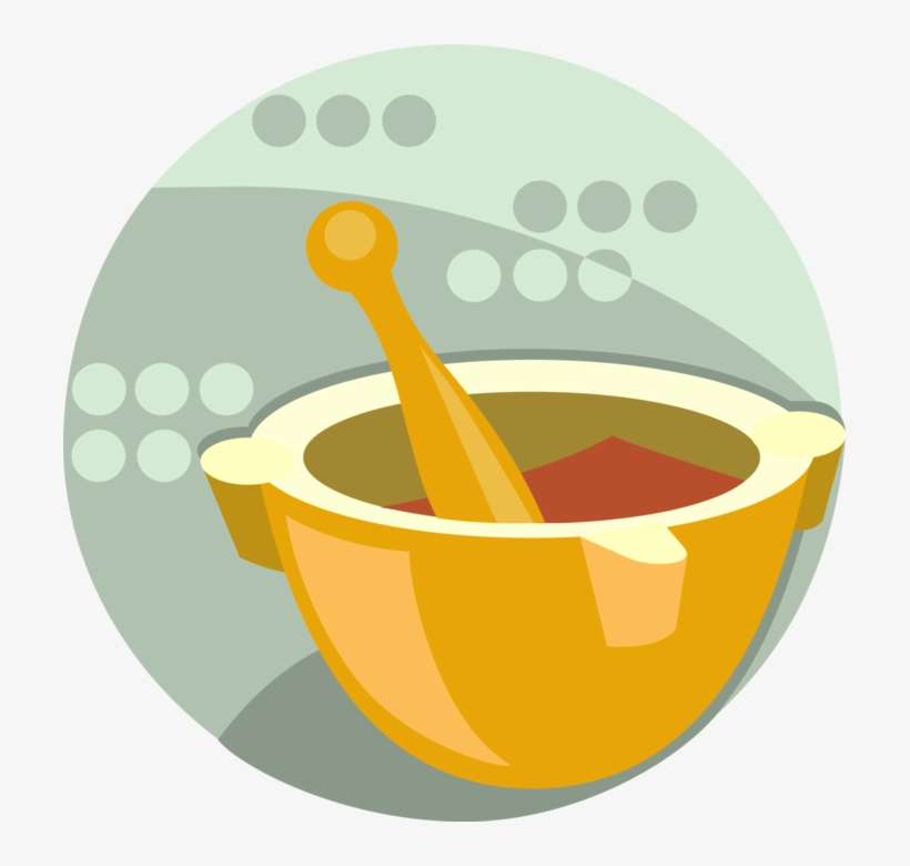 Vector Illustration Of Mortar And Pestle Prepare Ingredients - Dish, transparent png download