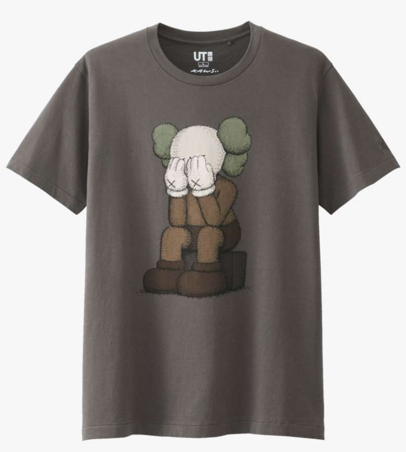Kaws X Uniqlo Sitting Companion Tee 'grey' - Kaws X Uniqlo 2016, transparent png download