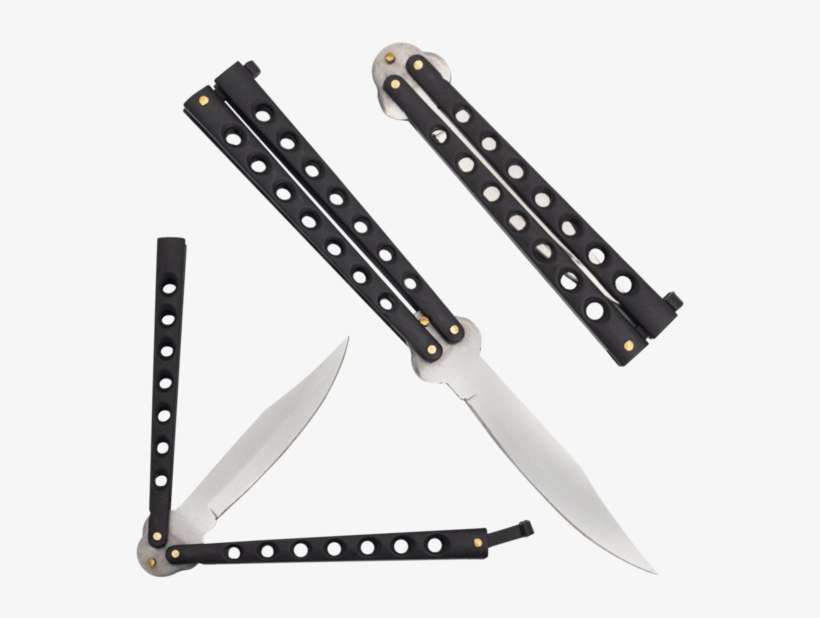 Black Matte Butterfly Knife- Black Preorder - Knife, transparent png download