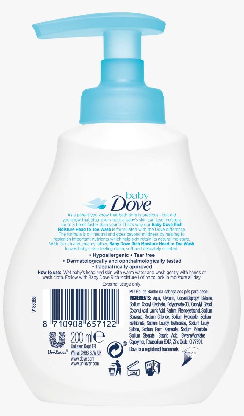 Dove Baby Head To Toe Wash, transparent png download