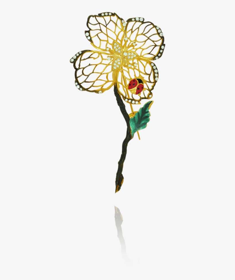 Brooch With Ladybug Karina Ariana - Floral Design, transparent png download